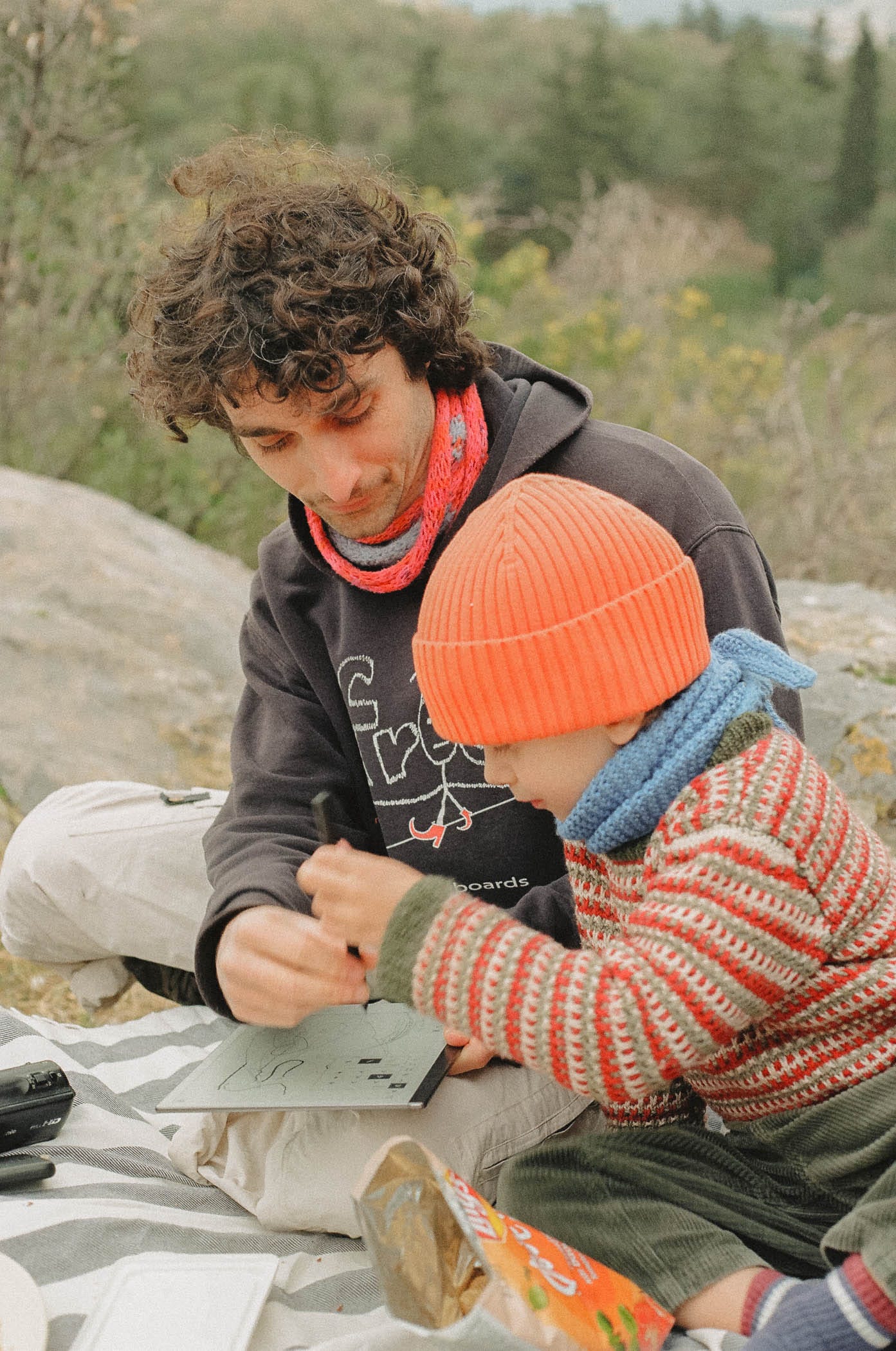 Photograph of Elliott Cost and Uno from when we printed the first batch of the Internet Phone Book. Photograph by Ana Šantl.